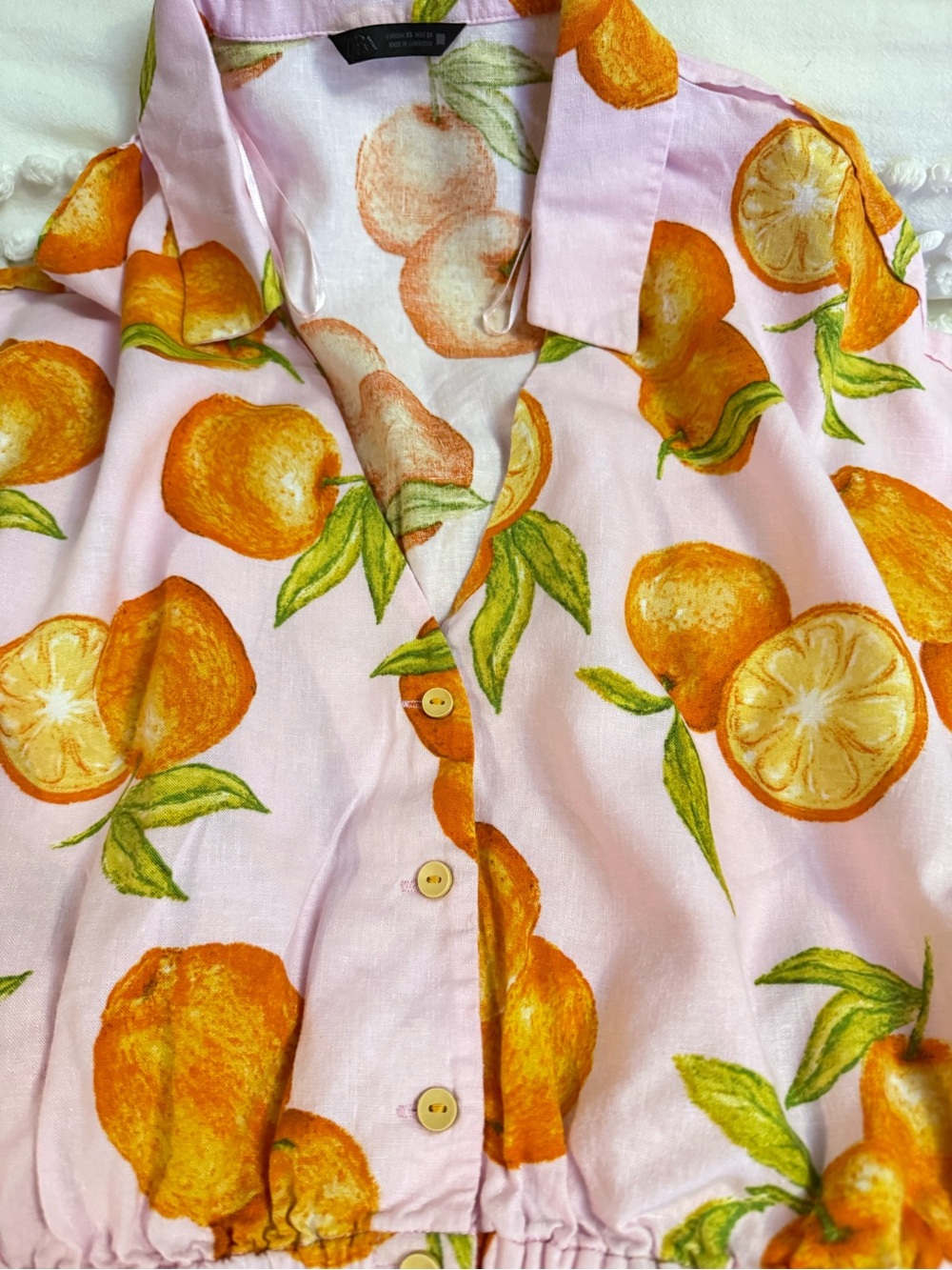 Zara Pink Orange Print Crop Top & Skirt Set - Picture 4 of 7